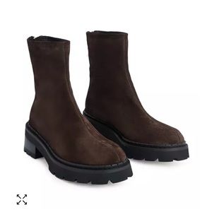 BY FAR Women's Alister Block Heel Ankle Booties Brown Size 7